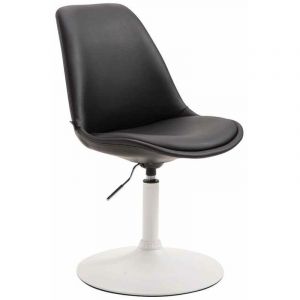 CLP Chaise de salle à manger Maverick similicuir noir Métal blanc mat