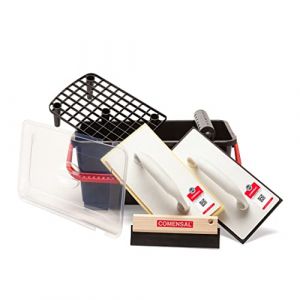 COMENSAL Kit Joint Carrelage - 8 Pièces - M - 12L - Kit d'outils de Pose de Carrelage - Joint en Caoutchouc - Eponge HYDRO - Taloche à Joints - Made in EU