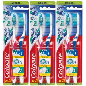 Colgate Triple Action - 3 brosses à dents medium