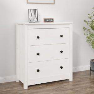 VidaXL Buffet Blanc 70x35x80 cm Bois massif de pin - Blanc