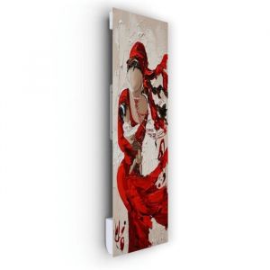 Ilo / Radiateur Électrique Rayonnant Soufflant Mural / 1250W / +28 Motifs, Design Unique / Extra Plat Verre Trempé / IP44 / Vertical / Programmable,