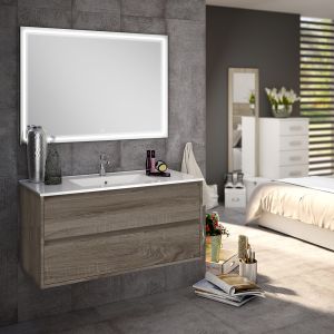Cosyneo - Meuble de salle de bain - IRIS et miroir Led VELDI - 100cm