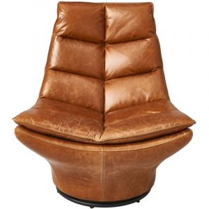 Signature Fauteuil en cuir pivotant L86 cm - achille