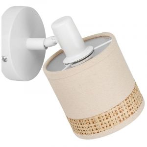 Decoratie Applique patère orientable 1 abat-jour Lin papier beige