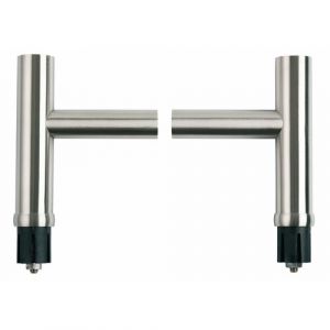 Image de Vachette Embouts pour tube 32 mm - porte battante - inox - T d&eacute;port&eacute; -Modulinox