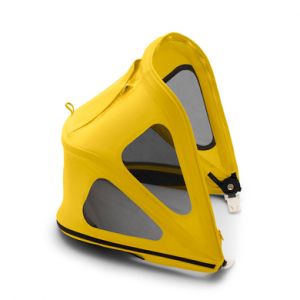 Bugaboo Capote à fenêtres Bee, extensible pour une couverture supplémentaire et une protection solaire optimale, hydrofuge, compatible avec toutes les poussettes Bee, Lemon Yellow