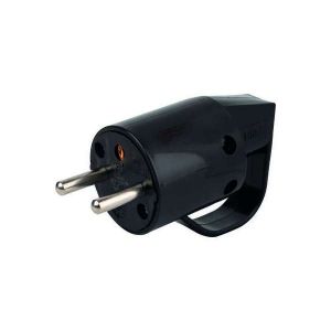 Dhome Fiche plastique 2p+t-10/16 a male noir avec anneau