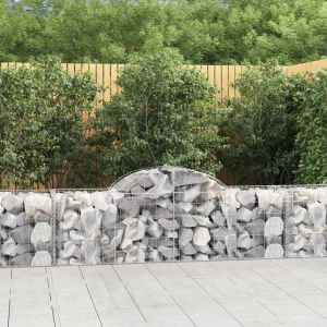 VidaXL Paniers &agrave; gabions arqu&eacute;s 14 pcs 200x50x60/80 cm fer galvanis&eacute; n/a
