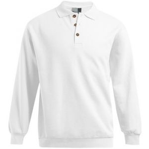 Image de Promodoro Polo sweat manches longues grandes tailles Hommes, XXXL, blanc