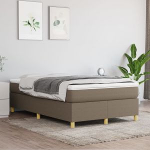 VidaXL Sommier à ressorts de lit Taupe 120x200 cm Tissu - Taupe