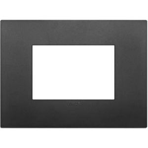 Vimar - Placca classic tecnopolimero 3 posti colore nero serie nero arke' 19653.71