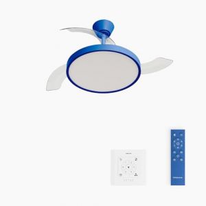 WIND CLEAR STUDIO - Ventilateur de plafond 40W silencieux avec pales rétractables et lumière LED, plusieurs tailles