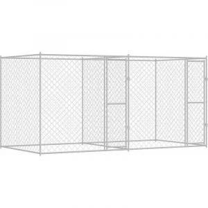 VidaXL Cage pour chien Argent 400 x 200 x 200 cm Acier galvanisé