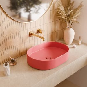 Ceramia PixL 50 x 37 x 13,5 cm vasque &agrave; poser Infinitio, sans trop-plein, rose (CEPX5037PM)