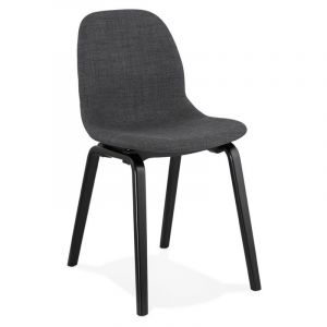 Image de Chaise Design en Tissu "Tikel" 81cm Gris Foncé & Noir Prix