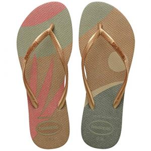 Havaianas Diapositives Slim Palette Glow EU 33-34 Sand Grey / Golden