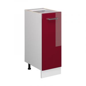 Meuble de cuisine R-Line, Rouge bordeaux Haute brillance, 30 cm sans plan de travail, Vicco