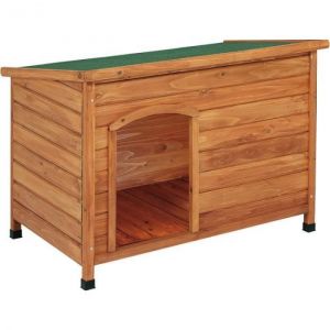 Suinga - Niche pour Chiens en Bois avec Toit Plat en Asphalte, 85x58x58 cm, Imperm&eacute;able & Durable, Int&eacute;rieure ou Ext&eacute;rieure