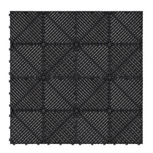 Monster shop Carrelage de Sol 225 Noir Ventilée Modulaire Garage Unique 6 x 6 M