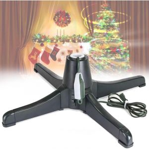 Grand sapin de Noël à base rotative électrique, support d'arbre de Noël, base d'arbre de Noël artificiel rotatif à 360°, support d'arbre de Noël