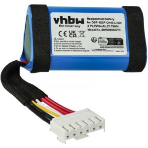 Vhbw 1x Batterie compatible avec JBL Charge 5, Charge Essential 2 haut-parleurs, enceintes portatives (7500mAh, 3,7V, Li-ion)