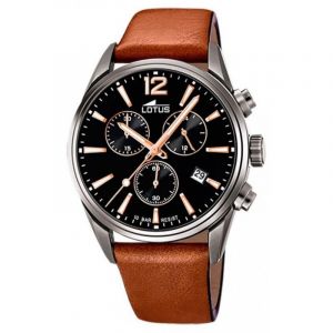 Lotus Montre Homme Chrono Acier Cuir Marron 18683/2