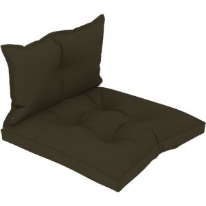 VidaXL Coussins de canapé palette 2 pcs Taupe Tissu