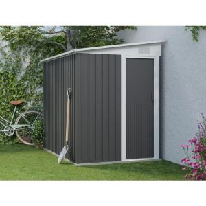Abri de jardin métal adossé en acier galvanisé anthracite 3,15 m² - DAXTON