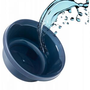 Bassine de lavage ronde en plastique mat - Robuste - Pour la salle de bain - Polyvalent - Bleu marine - 4 l - Kadax