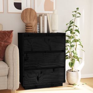 Image de VidaXL Buffet 60x34x75 cm Bois Massif de Pin Noir