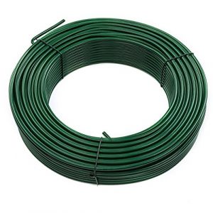 Fil de tension Clôture de jardin 3,8 mm galvanisée 55 m vert ESTEXO