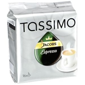 Tassimo 16 dosettes T-Discs Jacobs Espresso