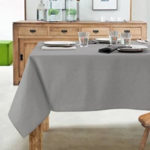 Coucke Nappe Unie En Coton Trait&eacute;e Teflon Galet - CAMBRAI