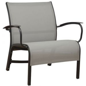 Image de Proloisirs Fauteuil lounge en aluminium Linea (Lot de 4) graphite et perle - Graphite et perle