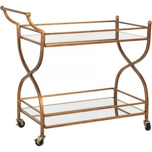 Beliani Chariot de cuisine doré LARINO