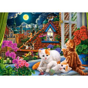 Castorland Puzzle 180 pièces : Chatons sur le toit