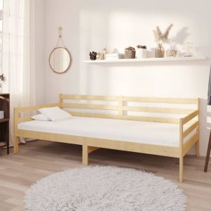 VidaXL Lit de repos avec matelas 90x200 cm Bois de pin massif