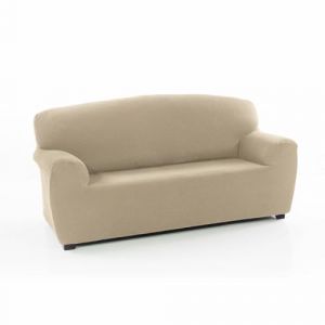 SOFAKOVER Housse de canap&eacute; Pocket Super &eacute;lastique, pour canap&eacute; 3 Places, au Design Exclusif, Respirante, Confortable et Durable, Facile &agrave; Installer, 180-220 cm, Couleur Beige