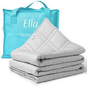 Ella Couverture lestée 11kg - 200 x 200cm - Couverture lestée - OEKO-TEX Coton - Gris clair