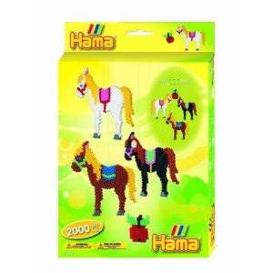 Hama Boîte de 2000 perles à repasser avec plaques : Mobile cheval