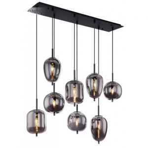 Image de Globo Suspension BLACKY Noir, 8 lumières - Vintage - Intérieur - BLACKY - Délai de livraison moyen: 6 à 10 jours ouvrés. Port gratuit France métropolitaine et Belgique dès 100 €.