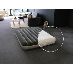 Intex Pack matelas gonflable Downy gonfleur à pied 2 places + Drap housse