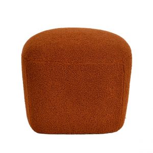 Pouf en bouclette épaisse terracotta Lana