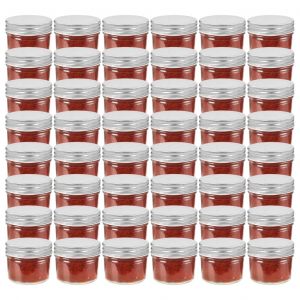 Image de VidaXL 48 pcs Pots à confiture avec couvercles argentés Verre 110 ml