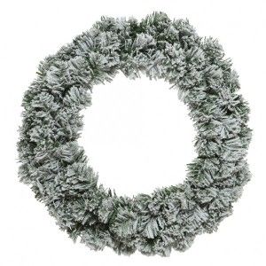 Couronne de No&euml;l Imperial vert enneig&eacute; 60 cm