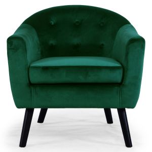 Menzzo Fauteuil scandinave Savoy Velours Vert