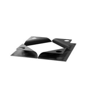 Höfats Square Candle - Bougeoirs en acier inoxydable pour bougie à tige 20 - 24 mm - Bougeoirs en noir - 17 x 9 x 2,5 cm - Lot de 4