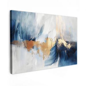 TABLEAU SUR TOILE Or - Bleu - Aquarelle - Art - Moderne Salon 120x80 cm