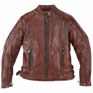 Chevignon BLOUSON CUIR FEMME MARRON JULIA X HELSTONS Cuir de Vachette (XL)