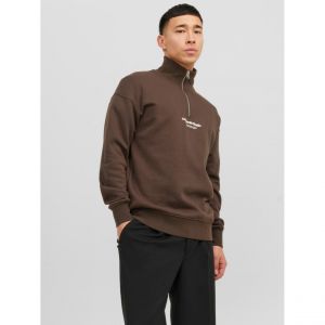 Jack & Jones Sweatshirt Relaxed Fit Col haut Manches longues Marron
